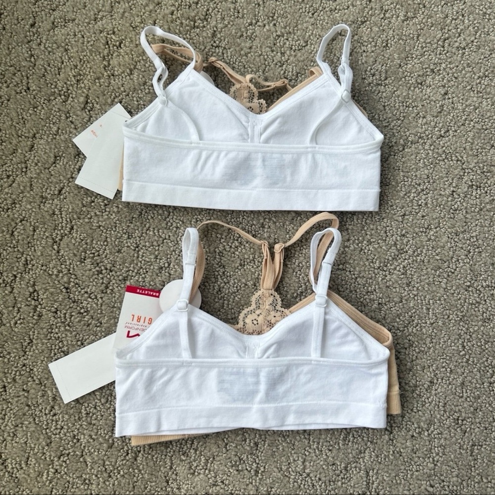 Maidenform Seamless Wireless Bralette Bundle Lace Racerback Nude Bras Girl S NWT - Picture 3 of 5